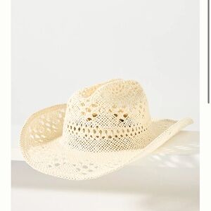 NWOT! Anthropologie Cream Crochet Cowboy Hat
